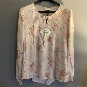 Knox Rose blush pink floral boho blouse